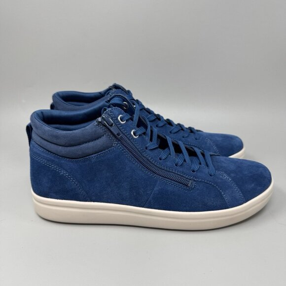 Vionic Women's Rosemont Lace Zip Up Sneakers Blue Suede Size 9.5 - Picture 1 of 9